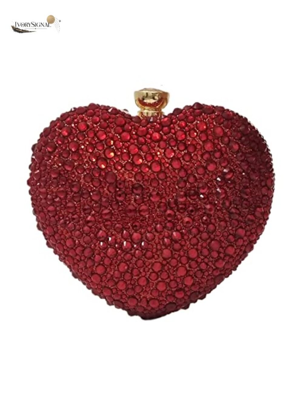 Rhinestone Heart Shape Clutch Evening Bag Wedding Party Sparkly